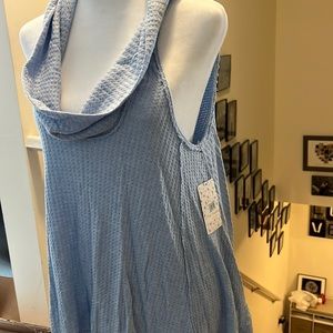 NWT free people blue cowl neck tank top